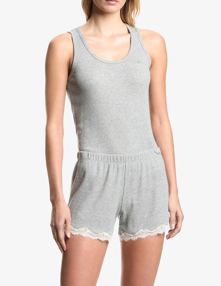 Emporio Armani Shorts nightwear con pizzo - immagine 1