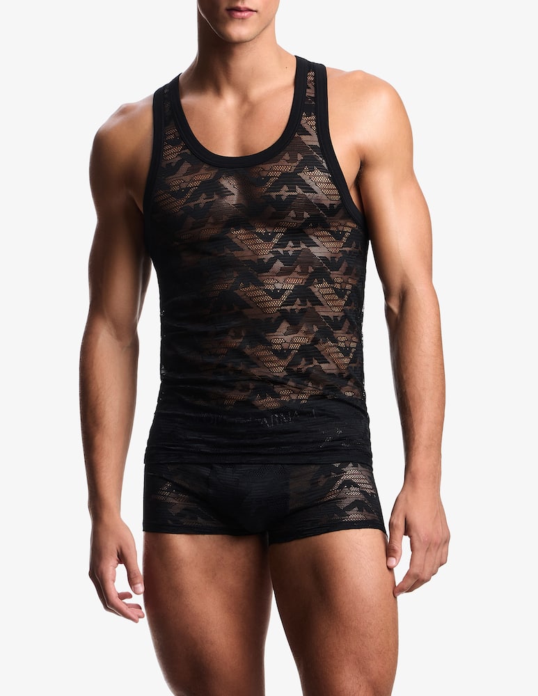 rinascente Emporio Armani Tank jacquard lace top