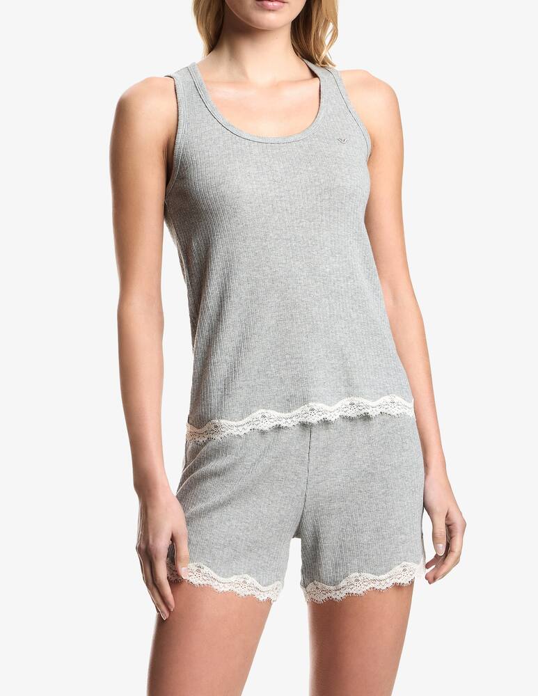 Emporio Armani Top homewear con pizzo - immagine 1