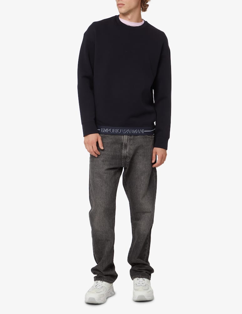 rinascente Emporio Armani Crewneck logo sweater - navy