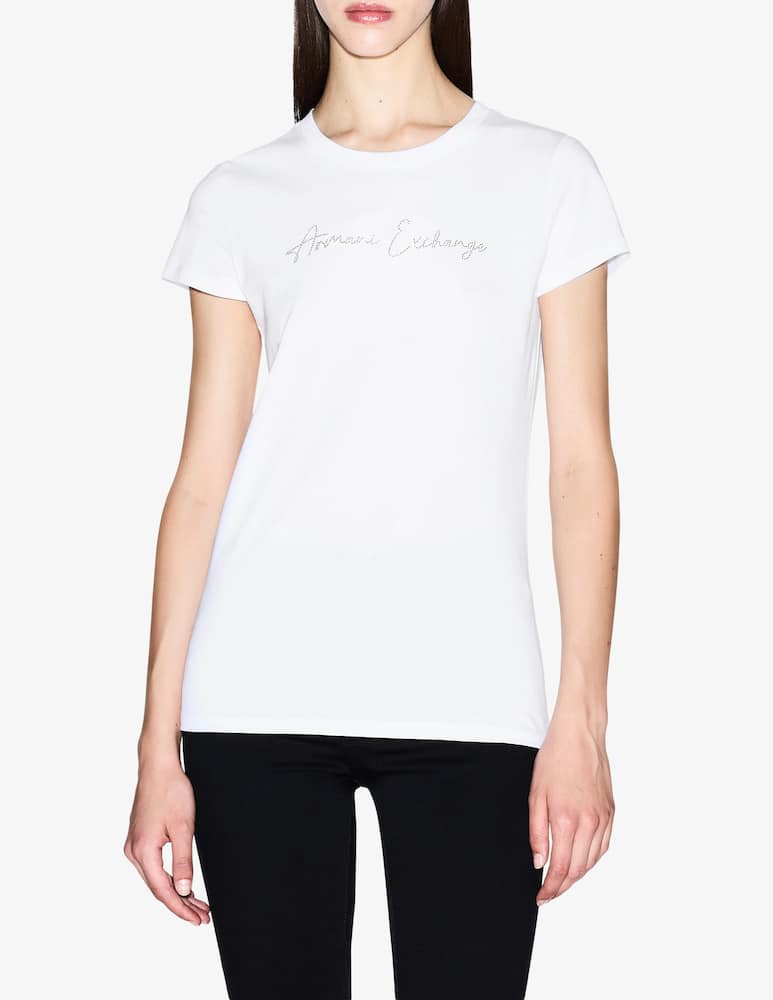 rinascente Armani Exchange Logo crystal t-shirt