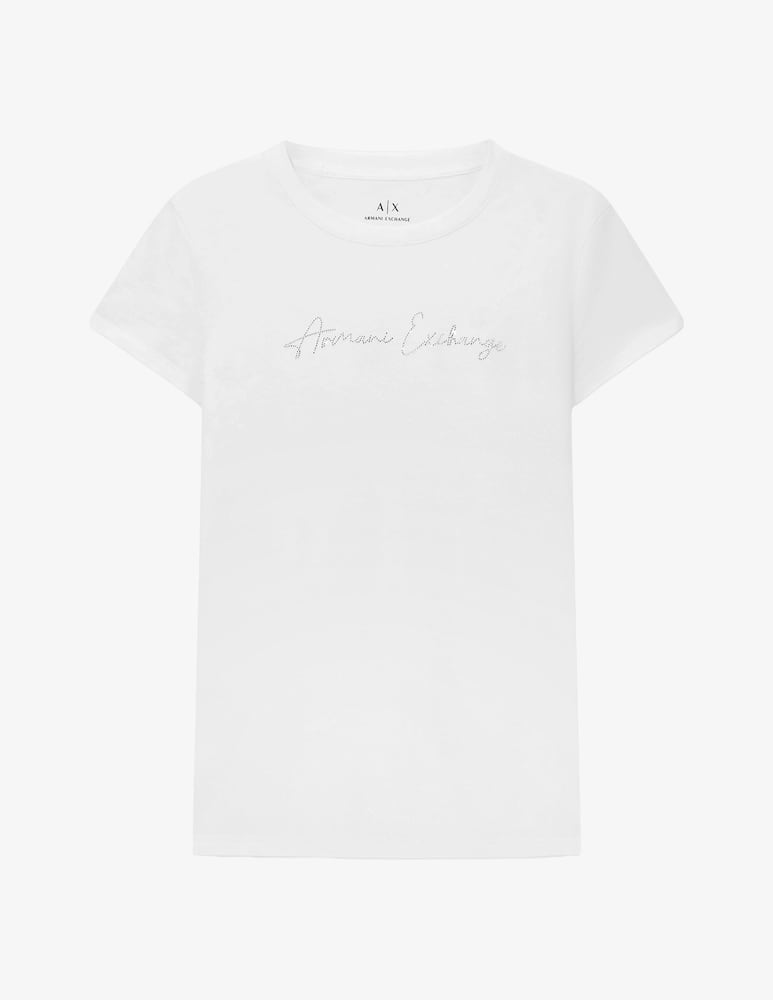 Armani Exchange Logo crystal t-shirt - picture 5