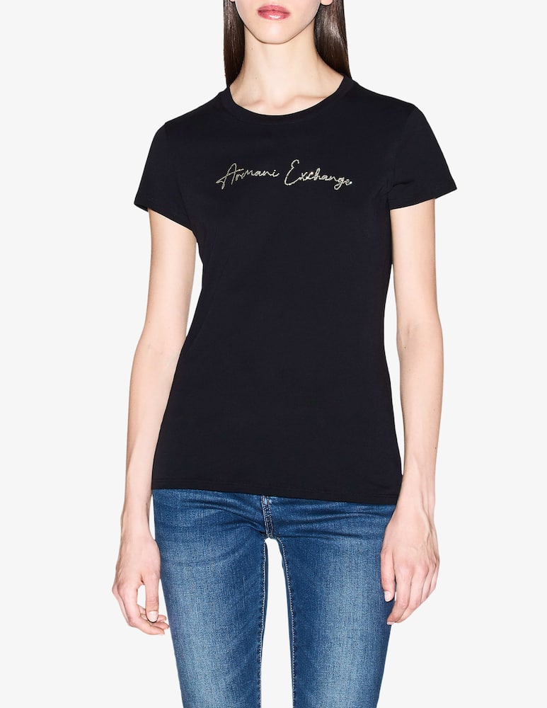 rinascente Armani Exchange Logo crystal t-shirt