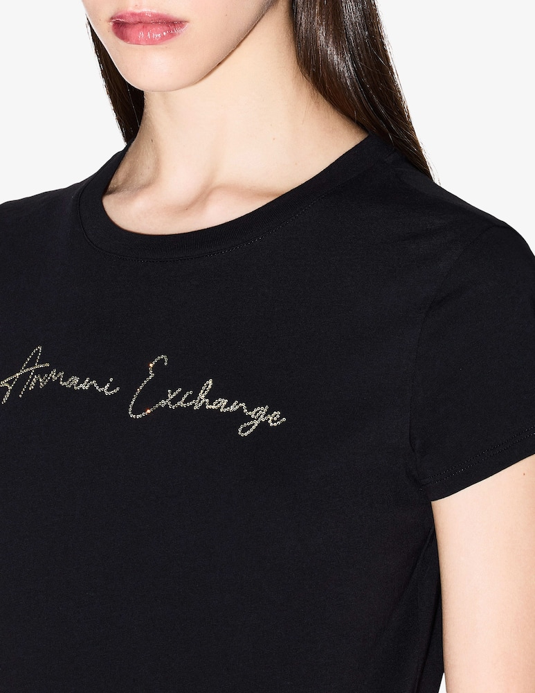 rinascente Armani Exchange Logo crystal t-shirt