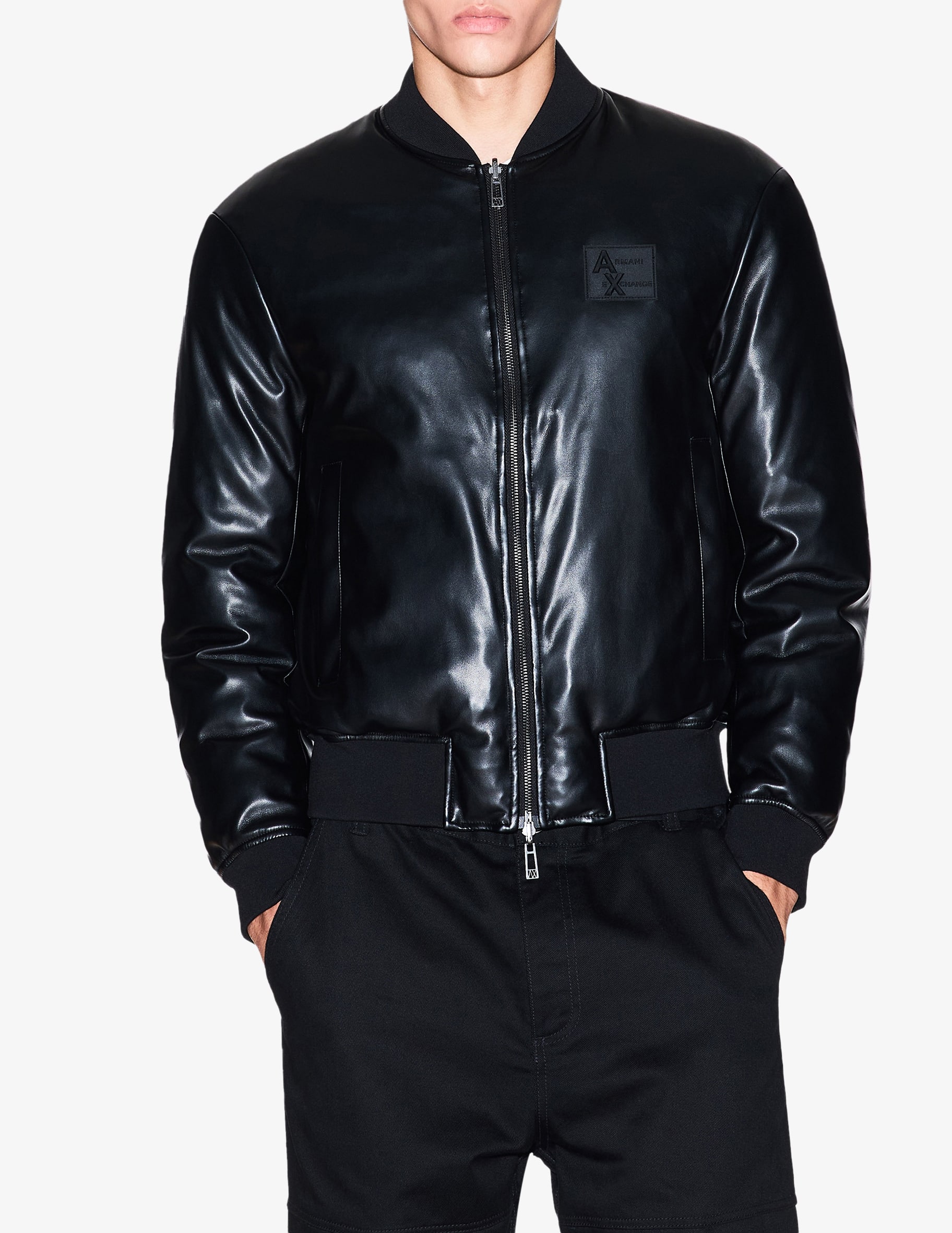 ジャケット・アウター archive ARMANI JEANS fake leather bomber Shop Armani Exchange Bomber faux leather jacket on Rinascente
