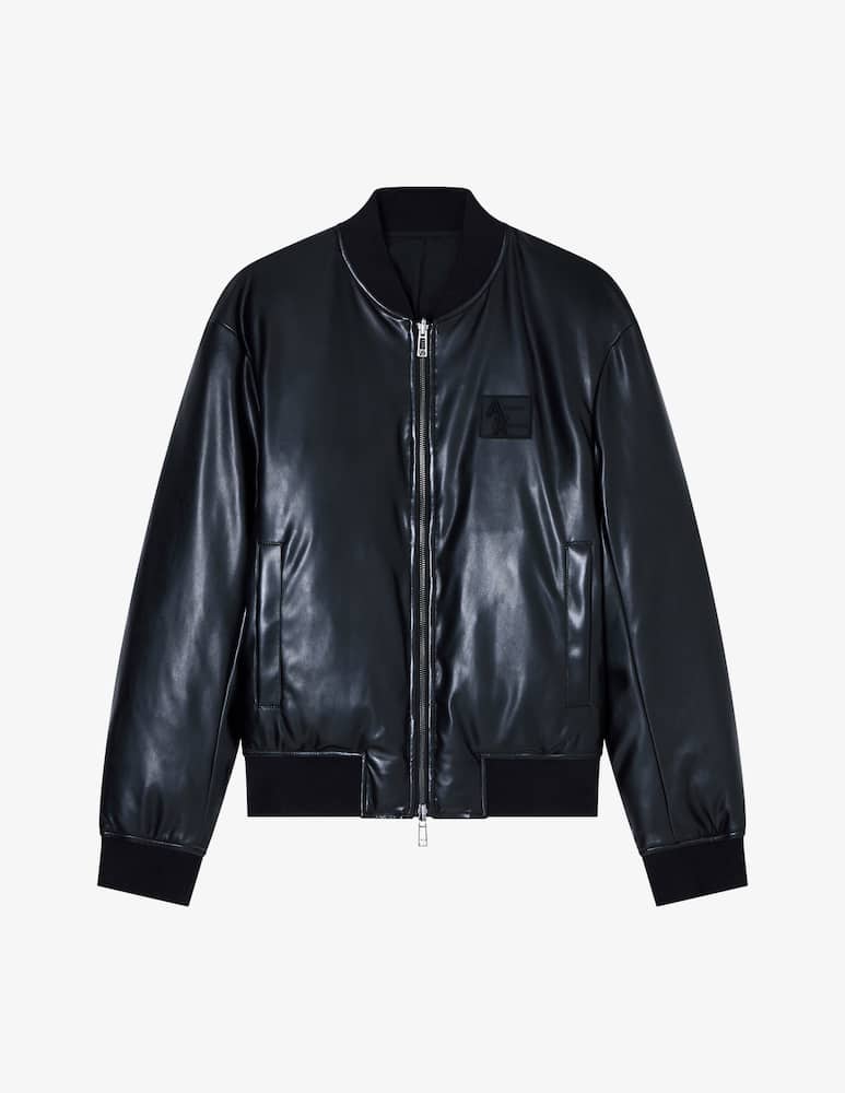 Armani Exchange Bomber in similpelle con logo - immagine 3 Armani Exchange Bomber in similpelle con logo - immagine 3