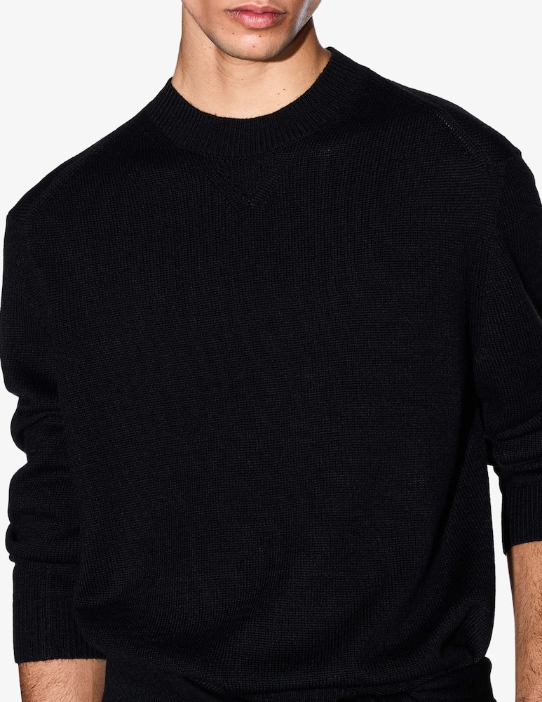 Armani Exchange Maglia girocollo in lana e cotone - immagine 4 Armani Exchange Maglia girocollo in lana e cotone - immagine 4