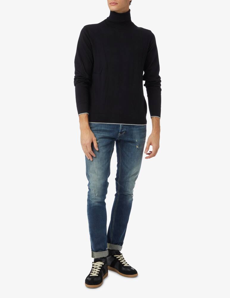 rinascente Armani Exchange Maglia dolcevita in cotone e cashmere - nero