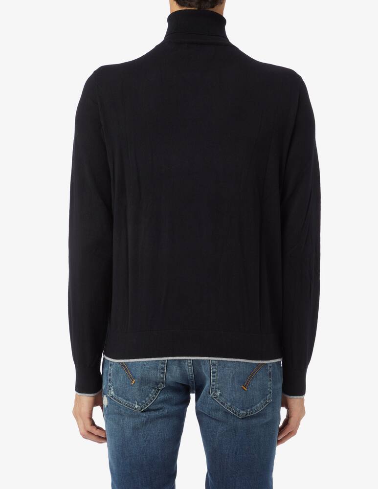 rinascente Armani Exchange Maglia dolcevita in cotone e cashmere - nero
