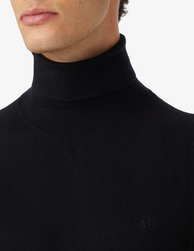 rinascente Armani Exchange Maglia dolcevita in cotone e cashmere - nero