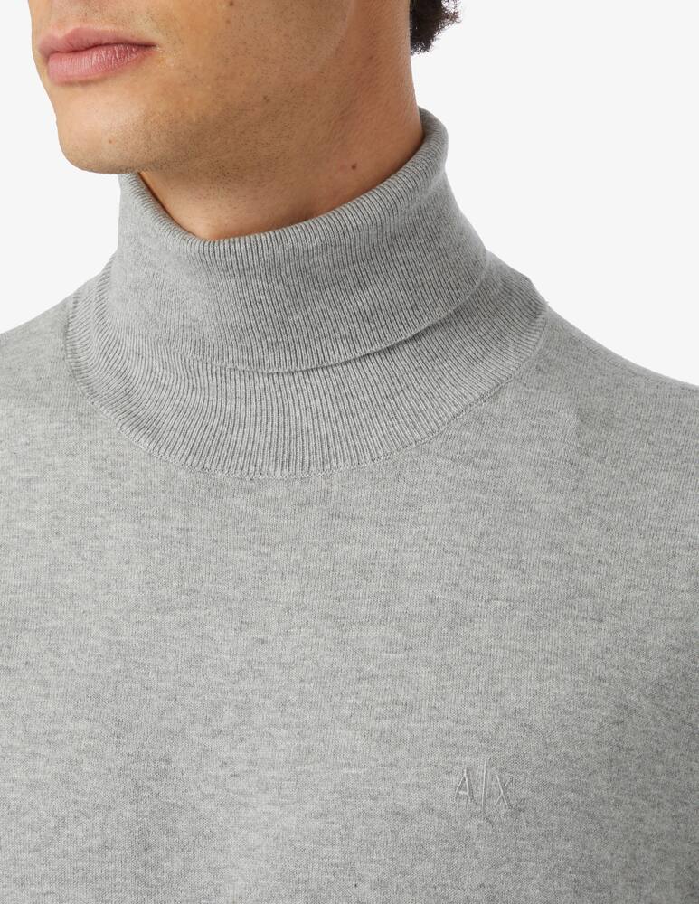 rinascente Armani Exchange Maglia dolcevita in cotone e cashmere - grigio chiaro