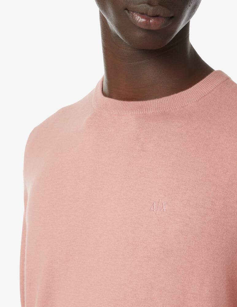Armani Exchange Cotton and cashmere crewneck jumper - antique pink - picture 4 Armani Exchange Cotton and cashmere crewneck jumper - antique pink - picture 4