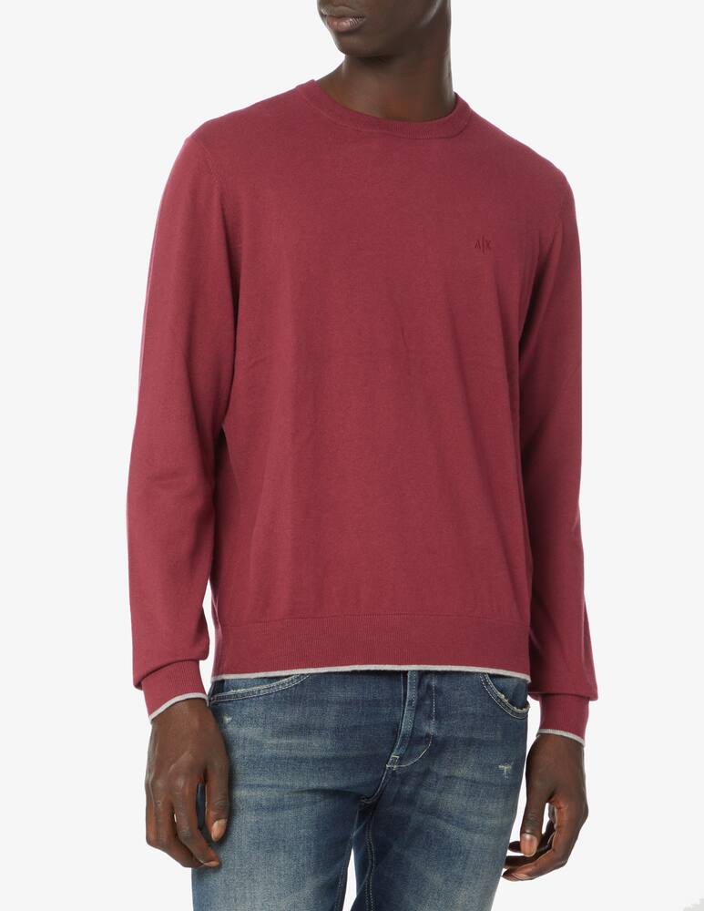 rinascente Armani Exchange Maglia girocollo in cotone e cashmere - vinaccia