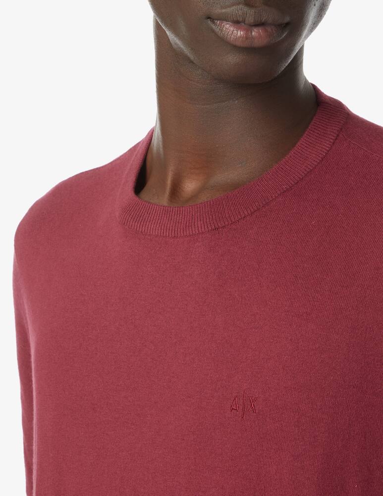 rinascente Armani Exchange Maglia girocollo in cotone e cashmere - vinaccia
