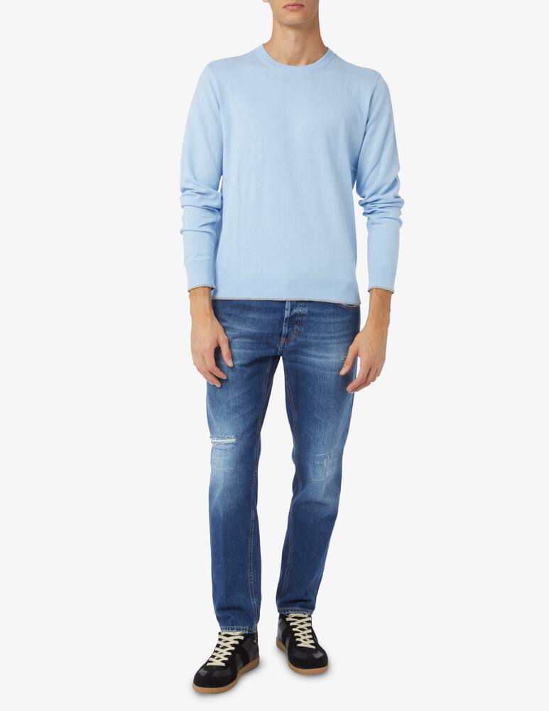 rinascente Armani Exchange Cotton and cashmere crewneck jumper - light blue