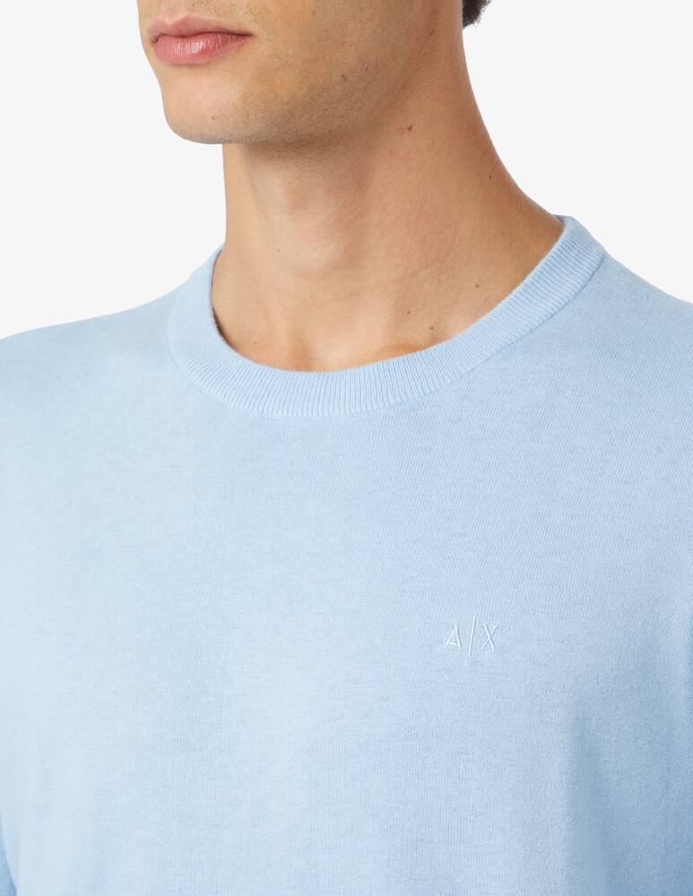 rinascente Armani Exchange Cotton and cashmere crewneck jumper - light blue