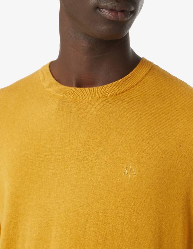 rinascente Armani Exchange Maglia girocollo in cotone e cashmere - senape