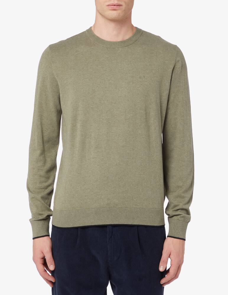 Armani Exchange Maglia girocollo in cotone e cashmere - salvia - immagine 1 Armani Exchange Maglia girocollo in cotone e cashmere - salvia - immagine 1