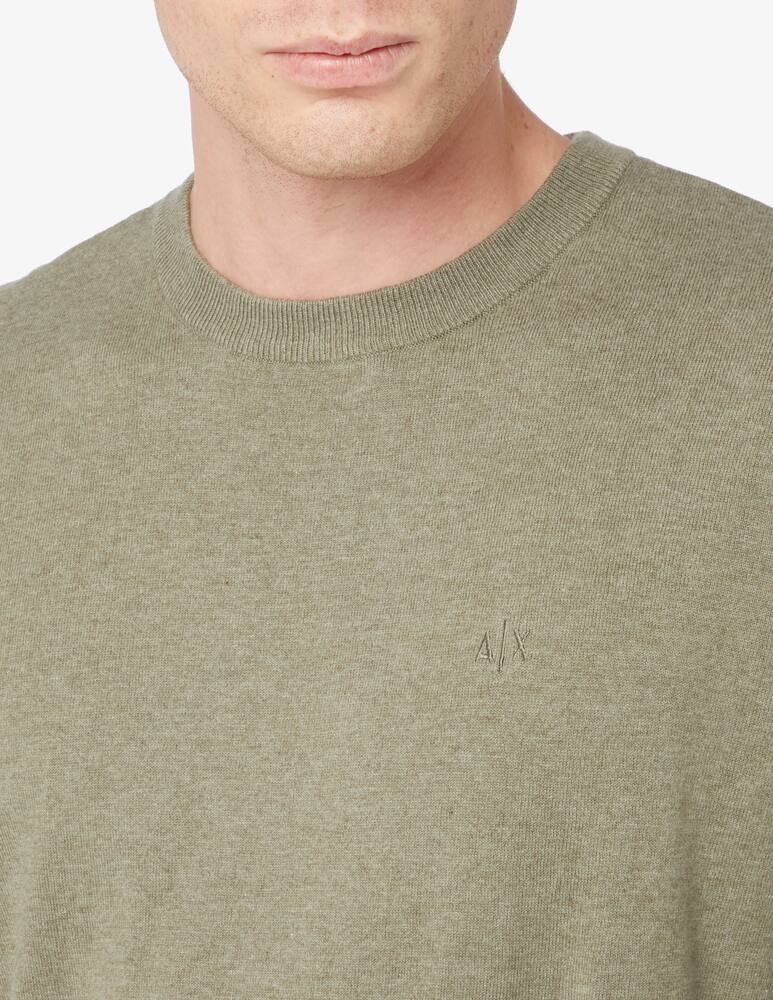 Armani Exchange Maglia girocollo in cotone e cashmere - salvia - immagine 4 Armani Exchange Maglia girocollo in cotone e cashmere - salvia - immagine 4