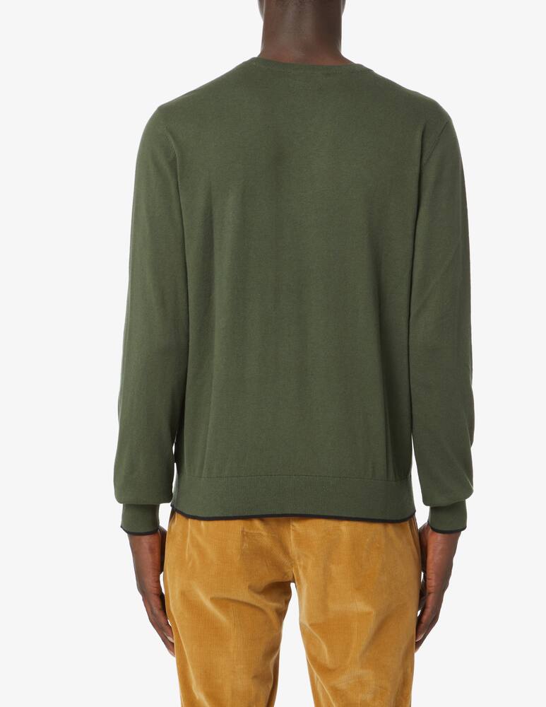Armani Exchange Maglia girocollo in cotone e cashmere - verde militare - immagine 3 Armani Exchange Maglia girocollo in cotone e cashmere - verde militare - immagine 3