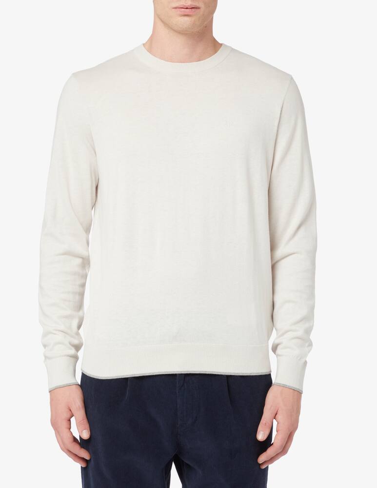 Armani Exchange Cotton and cashmere crewneck jumper - sand - picture 1