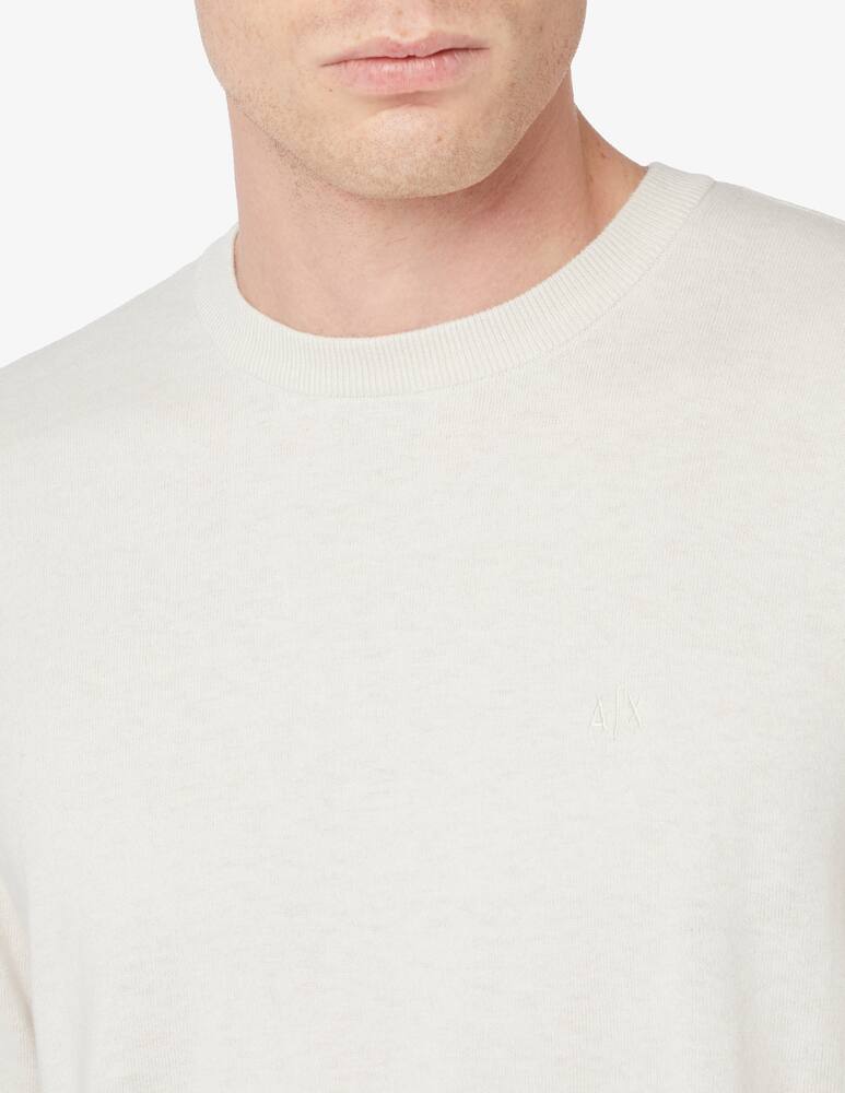 Armani Exchange Cotton and cashmere crewneck jumper - sand - picture 4