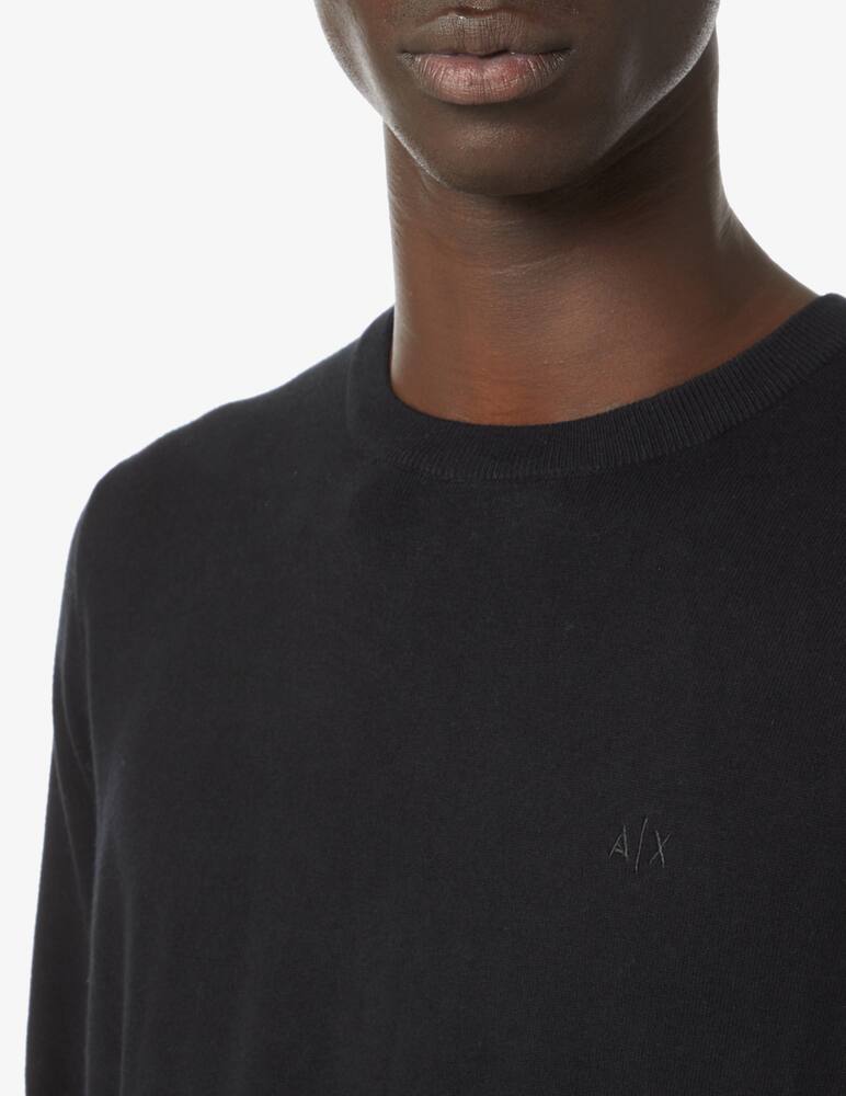 rinascente Armani Exchange Cotton and cashmere crewneck jumper - black