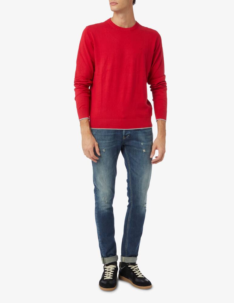 rinascente Armani Exchange Cotton and cashmere crewneck jumper - red