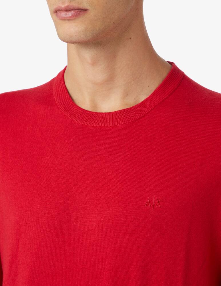 rinascente Armani Exchange Cotton and cashmere crewneck jumper - red