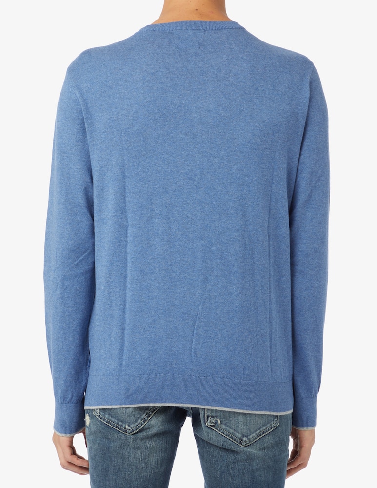 rinascente Armani Exchange Maglia girocollo in cotone e cashmere - denim chiaro