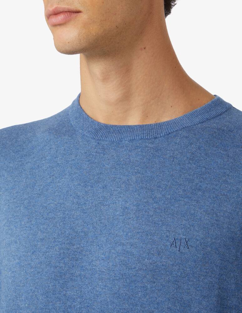rinascente Armani Exchange Maglia girocollo in cotone e cashmere - denim chiaro
