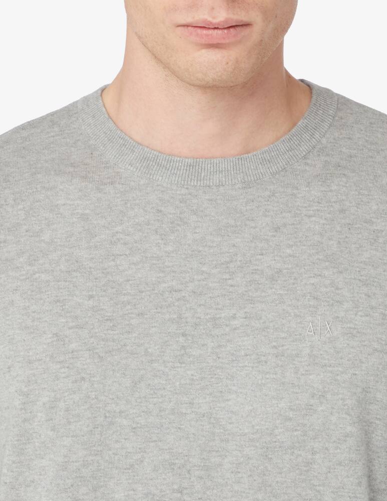 rinascente Armani Exchange Maglia girocollo in cotone e cashmere - grigio chiaro