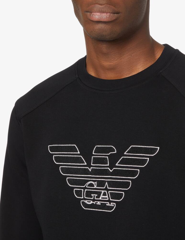 rinascente Emporio Armani Crewneck logo sweater - black