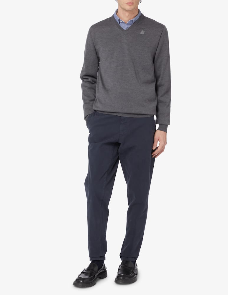 rinascente K-Way V neck wool jumper - grey