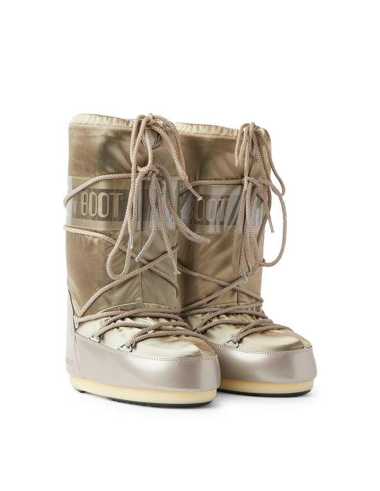rinascente Moon Boot Icon satin snow boots - gold