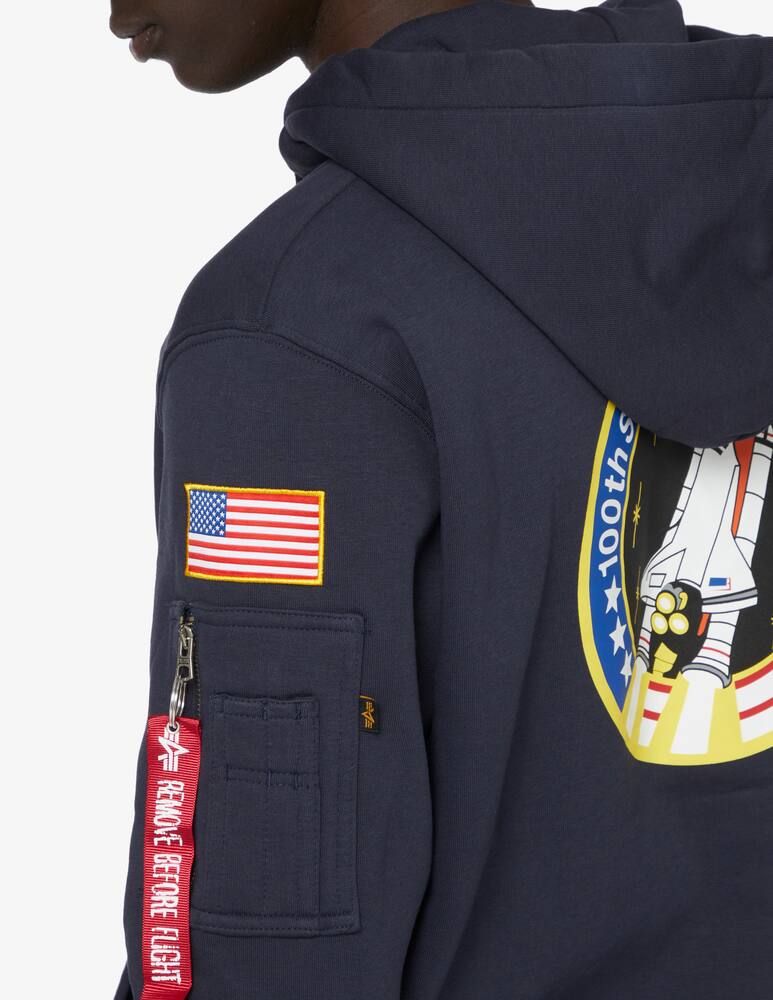 rinascente Alpha Industries Back shuttle patch hoodie - Blue