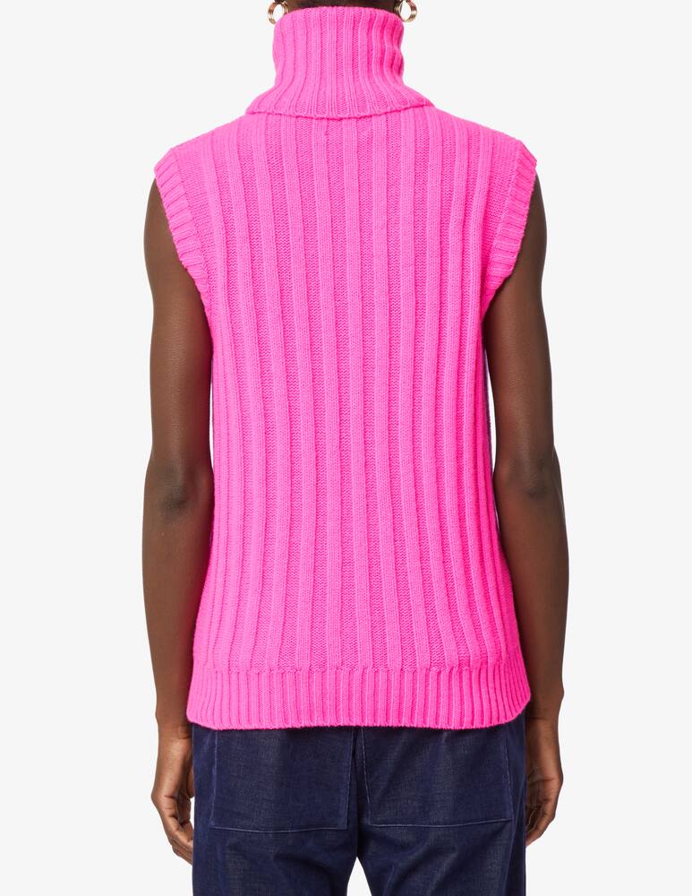 rinascente JEJIA Wool blend turtle neck vest - Pink