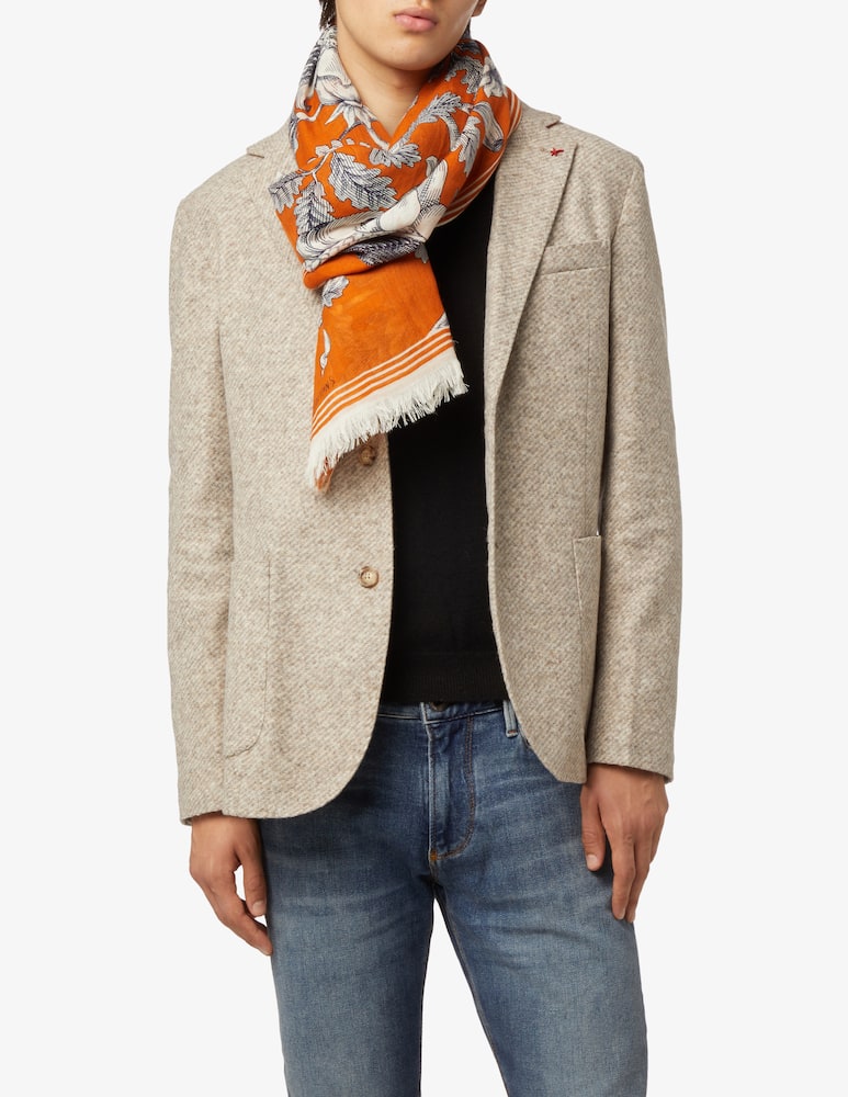 rinascente Inoui Editions Archimede 100x190 owls scarf - Orange