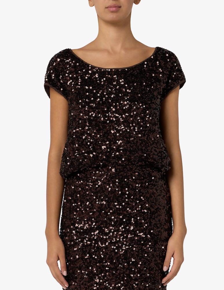 rinascente 24.7 Studio Sequin short sleeve top