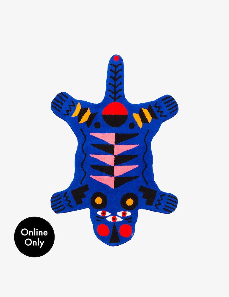 Qeeboo Tappeto Oggian Blue Panther L - immagine 1 Qeeboo Tappeto Oggian Blue Panther L - immagine 1