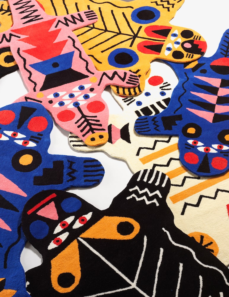 rinascente Qeeboo Oggian Blue Panther Carpet M - Multi