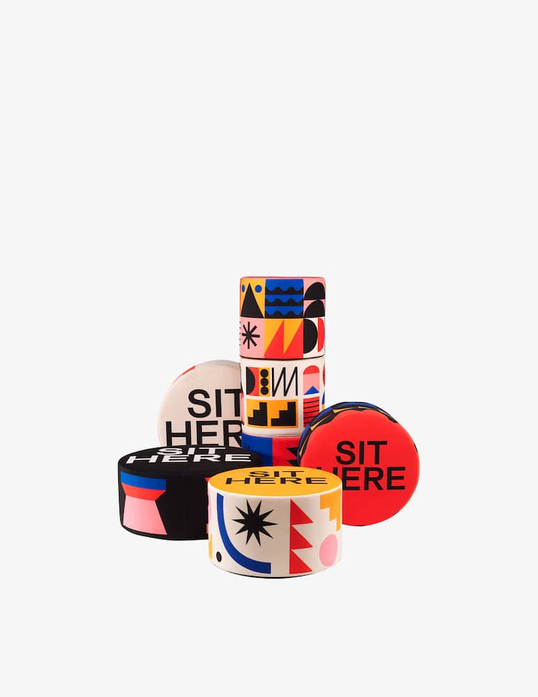 rinascente Qeeboo Pouf Oggian Sit Here S - Multicolor