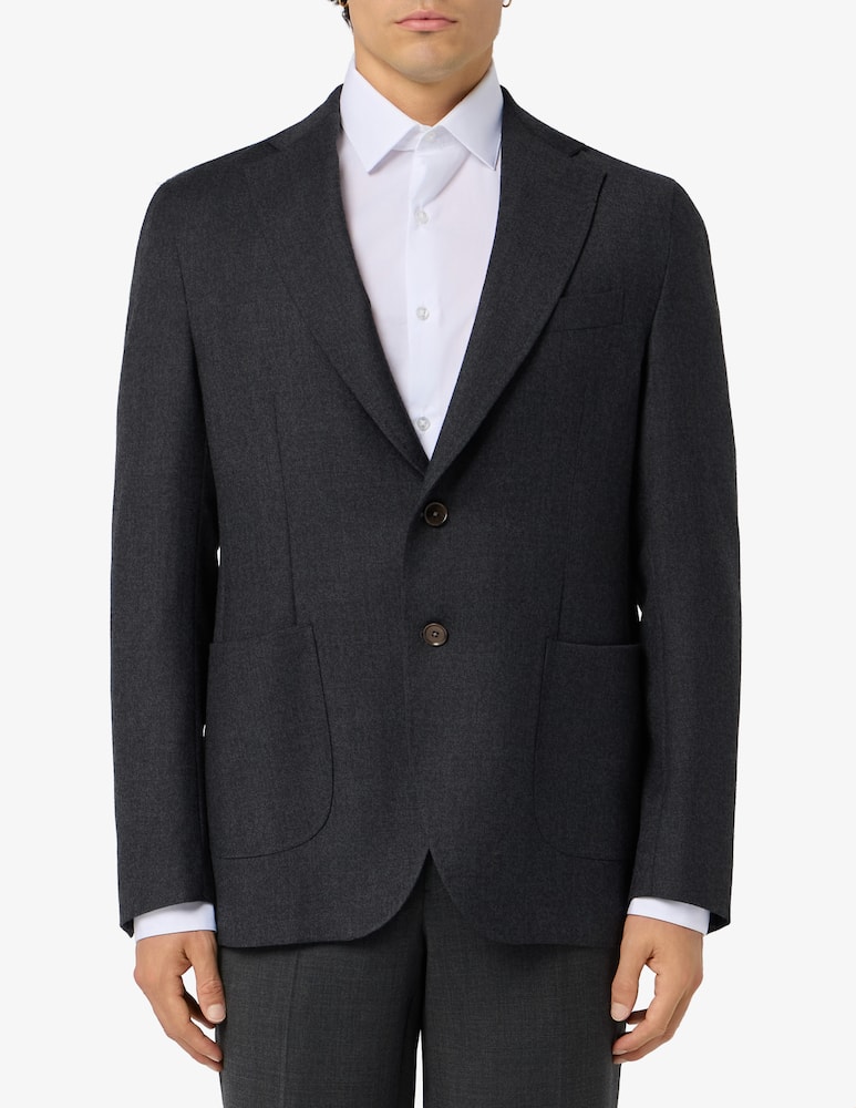 Misaky Flannel patch-pocket jacket - picture 1 Misaky Flannel patch-pocket jacket - picture 1