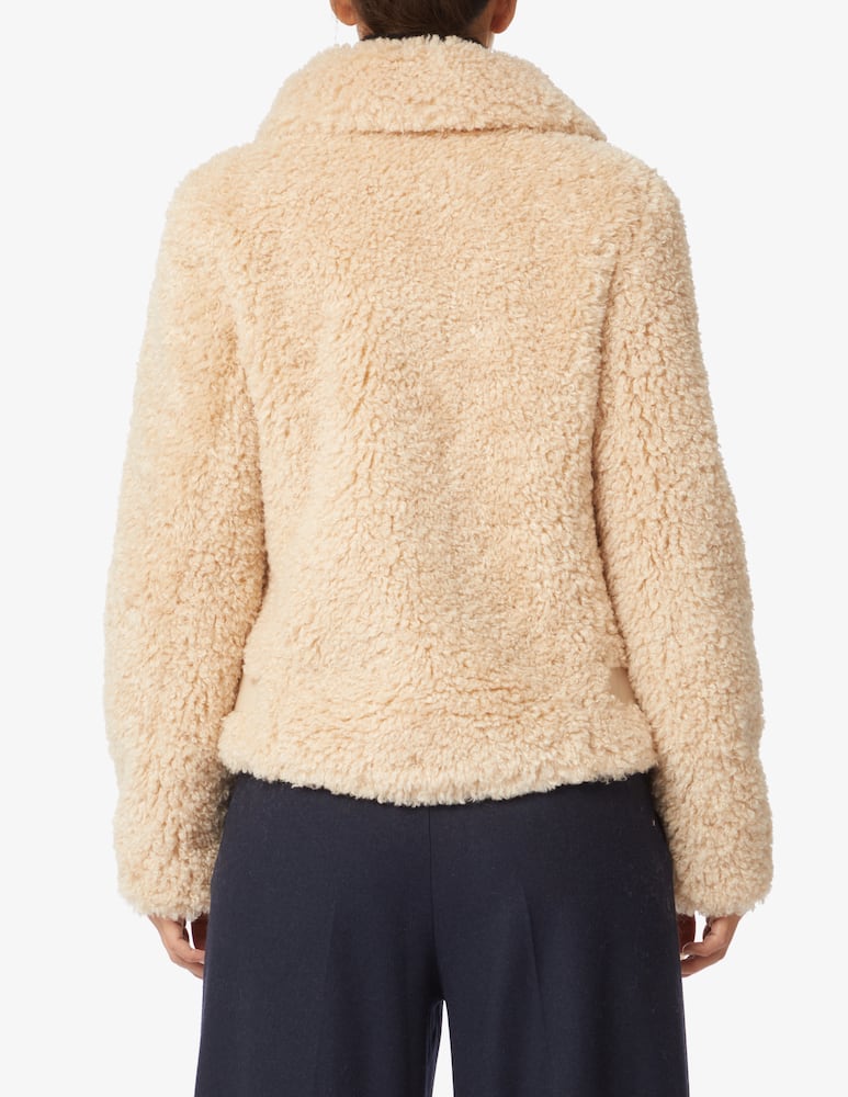 rinascente urbancode Sherpa zipper biker jacket - Beige