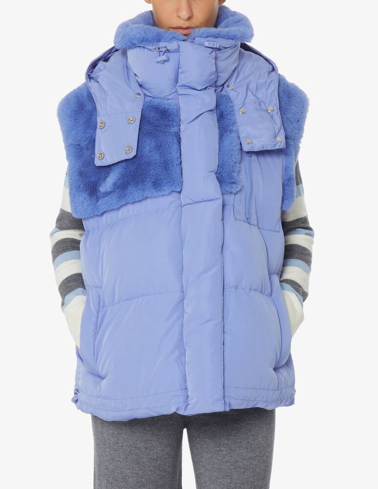 urbancode Puffer hooded vest - Light Blue - picture 1 urbancode Puffer hooded vest - Light Blue - picture 1