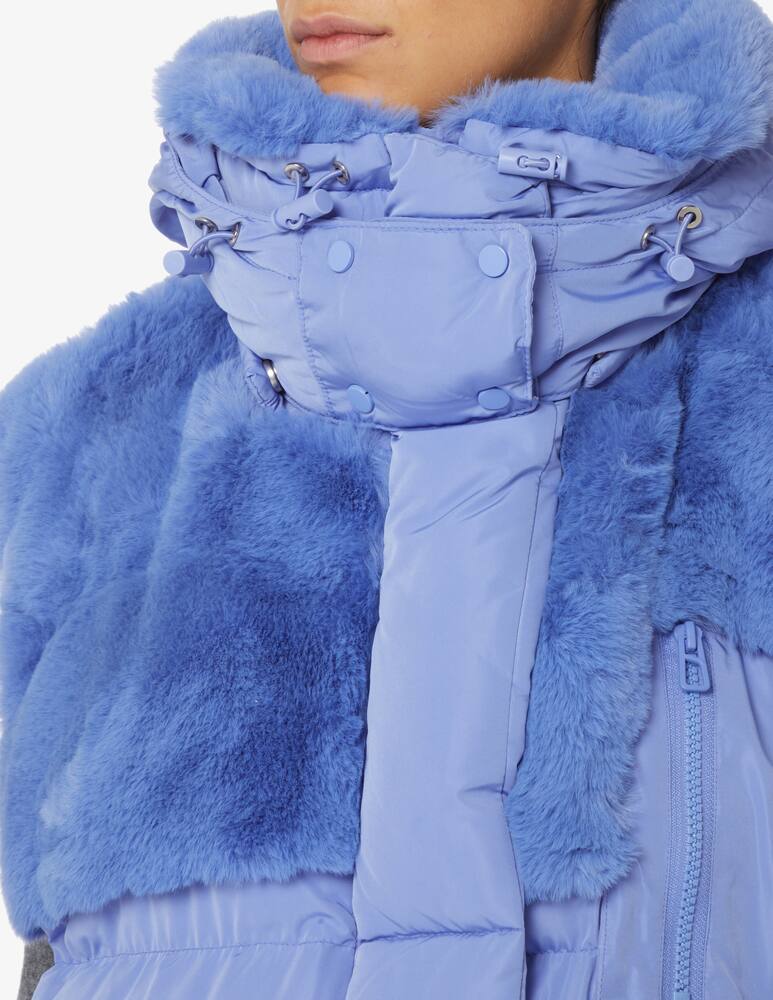 urbancode Puffer hooded vest - Light Blue - picture 4 urbancode Puffer hooded vest - Light Blue - picture 4