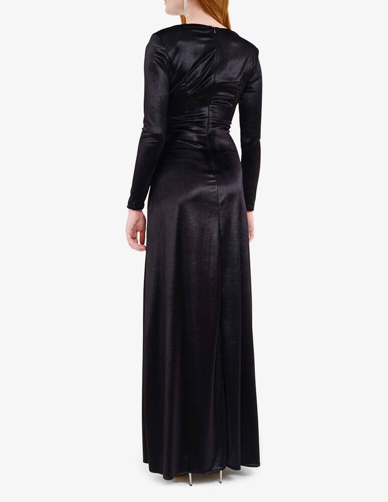 rinascente Face to Face Style Naomi velvet long dress - Black
