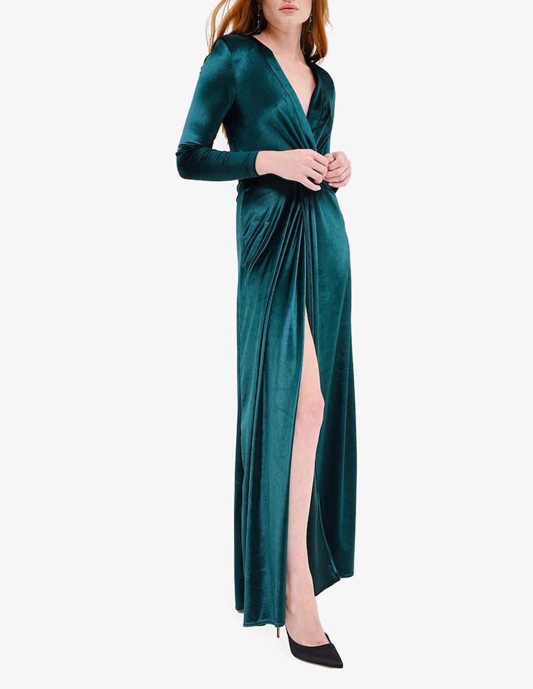 rinascente Face to Face Style Abito lungo naomi in velluto - Verde