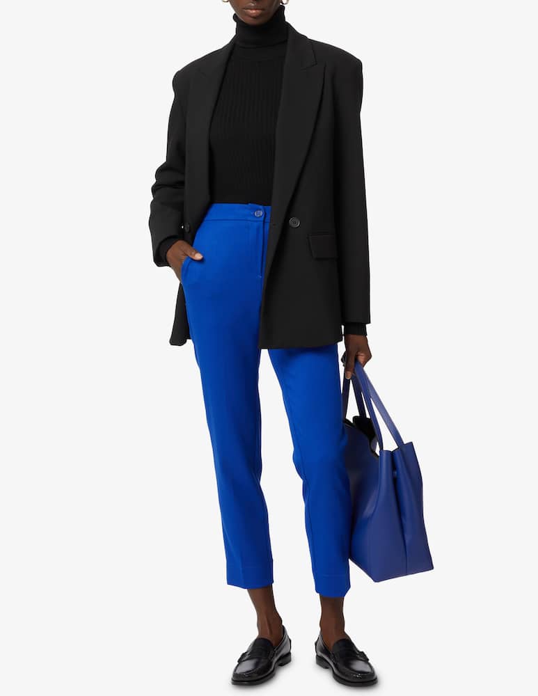 rinascente Face to Face Style Pantalone slim fanny in viscosa - Blu