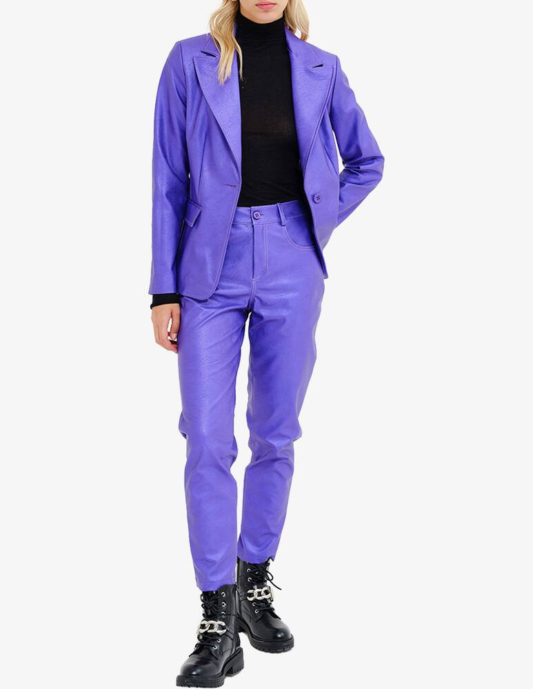 rinascente Face to Face Style Giacca peggy monopetto in pelle sintetica - Viola